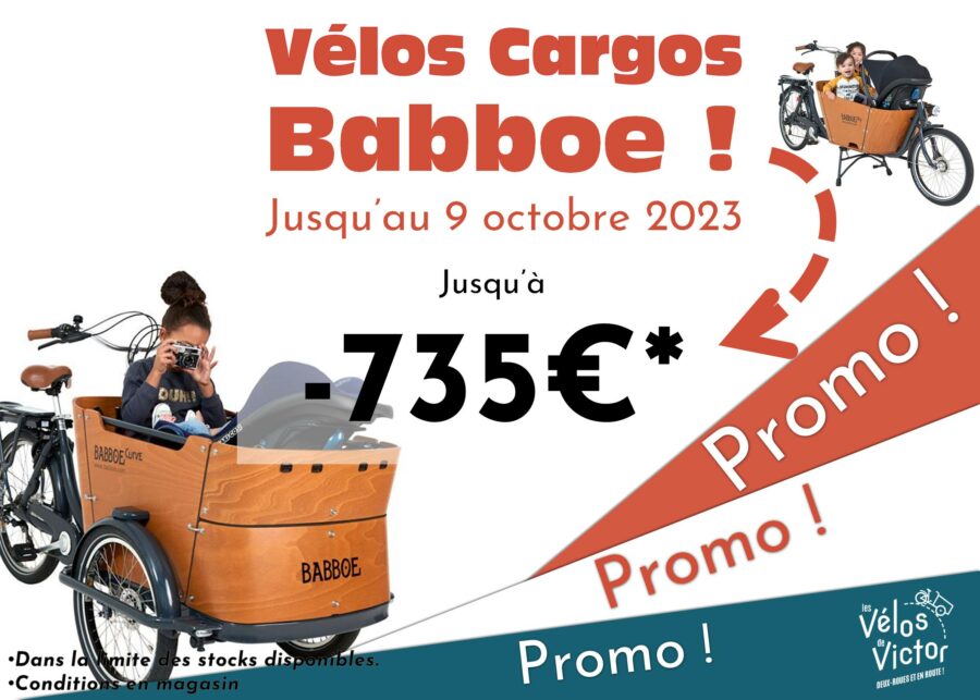 Promo : vélos cargos Babboe (jusqu'au 9/10/23)