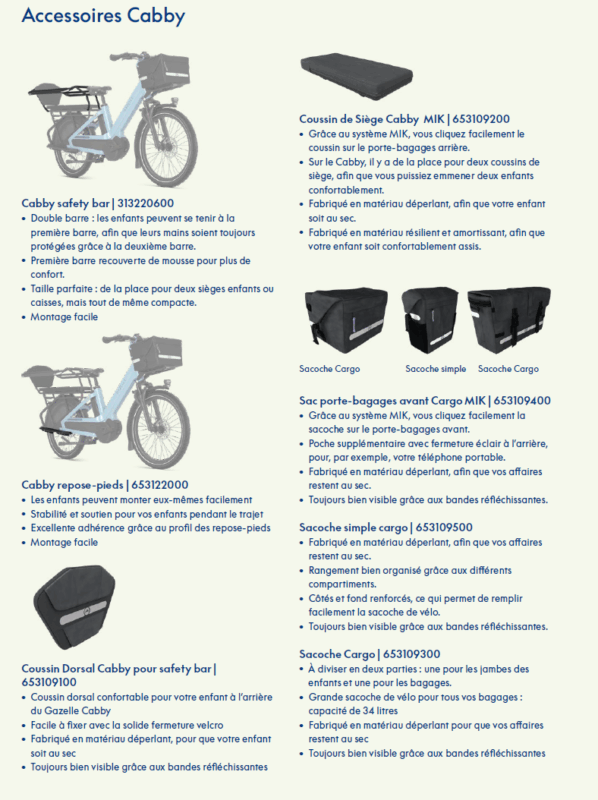 Cabby Gazelle Accessoires